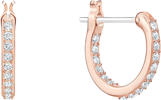 Boucles d'oreilles Swarovski Naughty 5497872 en plaqué or rose avec cristaux blancs pour femme vue 4