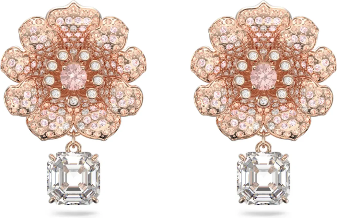 Boucles d'oreilles Swarovski Connexus 5615101 en plaqué or rose pour femme