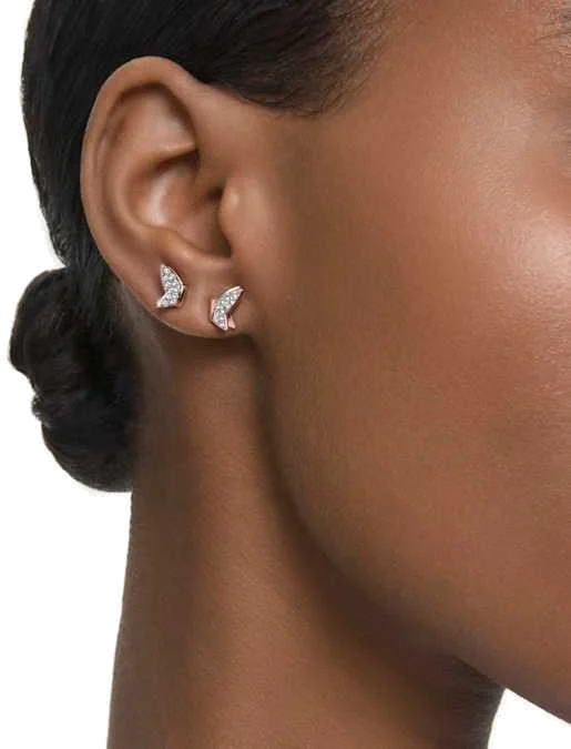 Boucles d'oreilles Swarovski Lilia 5636427 plaqué or rose pour femme, papillons avec cristaux blancs vue 4