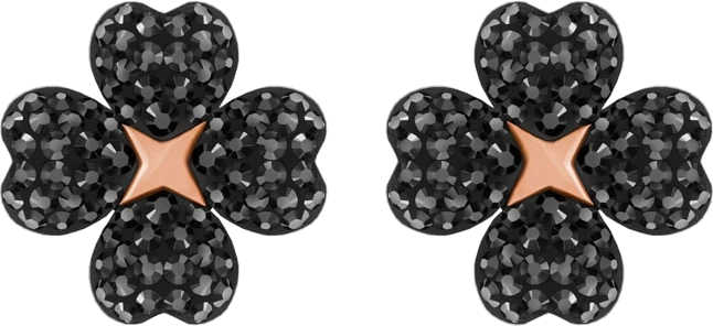 Boucles d'oreilles Swarovski Latisha Flower 5389161 pour femme, plaqué rhodium avec cristaux noirs et perles vue 3