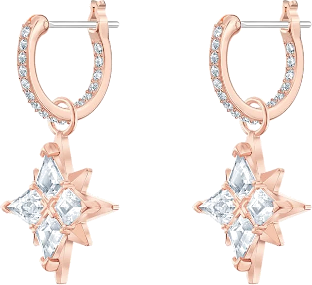 Boucles d'oreilles Swarovski Symbolic Star 5494337 en plaqué or rose avec cristaux, pour femme vue 2