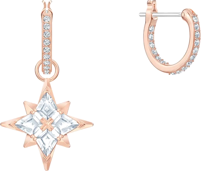 Boucles d'oreilles Swarovski Symbolic Star 5494337 en plaqué or rose avec cristaux, pour femme vue 3