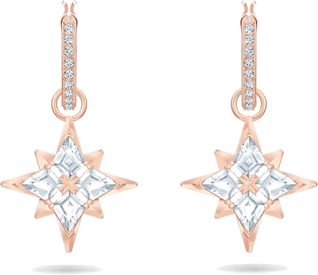 Boucles d'oreilles Swarovski Symbolic Star 5494337 en plaqué or rose avec cristaux, pour femme