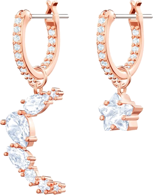 Boucles d'oreilles Swarovski Penélope Cruz Moonsun 5486354 en plaqué or rose avec cristaux blancs pour femme vue 2