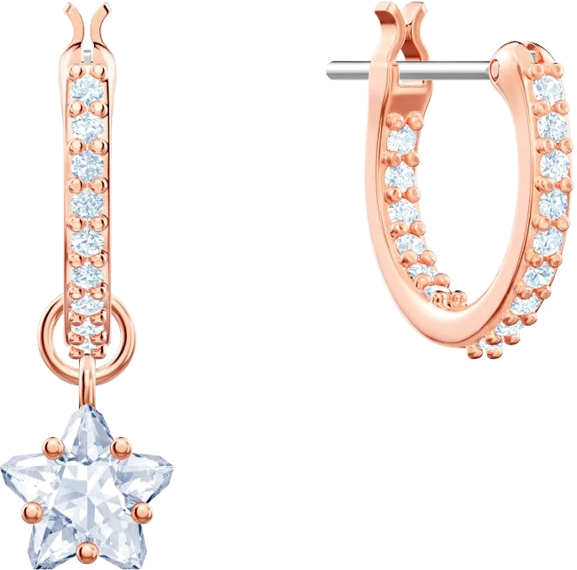 Boucles d'oreilles Swarovski Penélope Cruz Moonsun 5486354 en plaqué or rose avec cristaux blancs pour femme vue 3