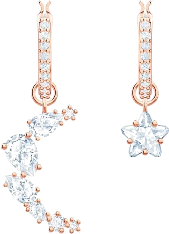 Boucles d'oreilles Swarovski Penélope Cruz Moonsun 5486354 en plaqué or rose avec cristaux blancs pour femme