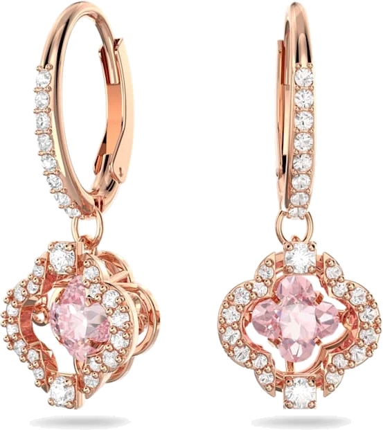 Boucles d'oreilles Swarovski Una 5516477 en plaqué or rose avec cristaux blancs et roses - Pour Femme