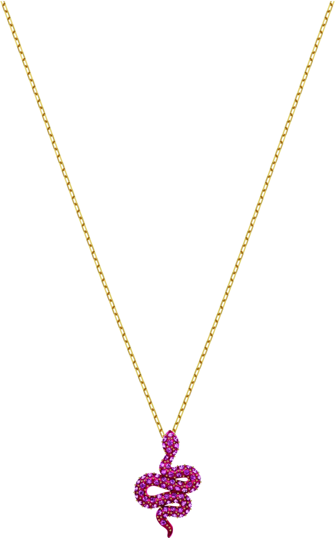 Collier Swarovski Leslie 5438407 en plaqué or rose avec serpent et cristaux rouges pour femme