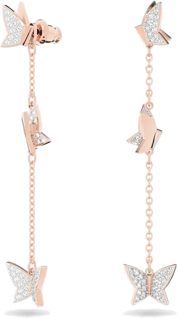 Boucles d'oreilles Swarovski Lilia 5636426 en plaqué or rose avec cristaux blancs pour femme vue 2
