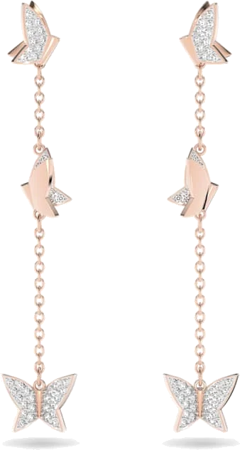 Boucles d'oreilles Swarovski Lilia 5636426 en plaqué or rose avec cristaux blancs pour femme
