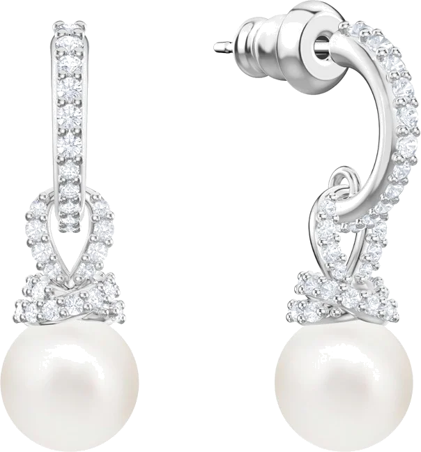 Boucles d'oreilles Swarovski Originally 5461080 en plaqué rhodium, cristaux blancs et perles pour femme vue 2