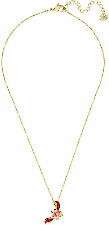 Collier Swarovski pour Femme Ocean Crab 5465940 plaqué or et cristaux rouges vue 2