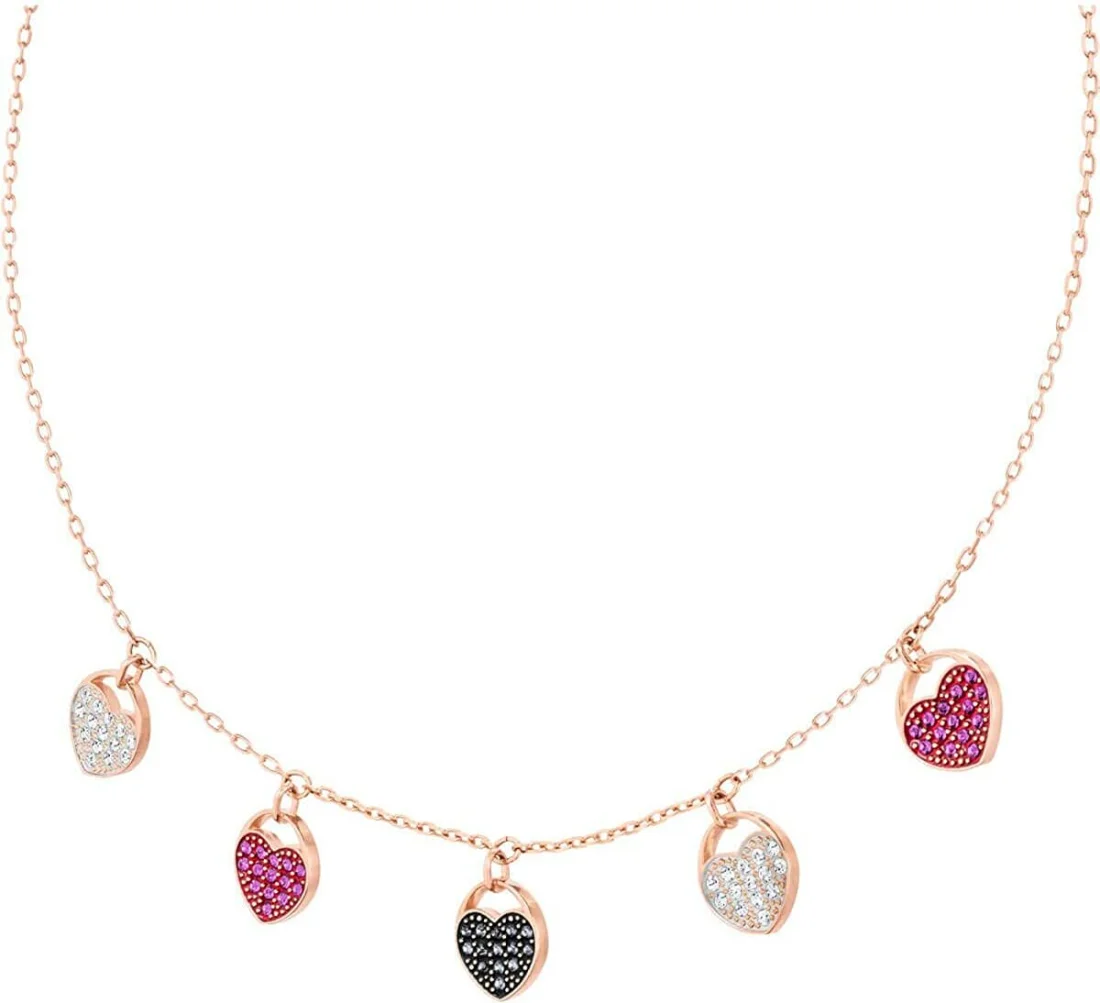 Collier Swarovski Ginger 5472449 - Choker pour femme en plaqué or rose avec cœurs et cristaux multicolores vue 3