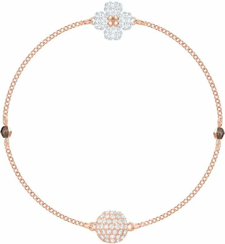 Bracelet Swarovski Remix Clover 5375185 pour Femme, Plaqué Or Rose avec Cristaux Blancs et Noirs