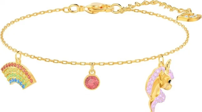 Bracelet Swarovski Licorne 5468316 plaqué or et cristaux multicolores pour femme