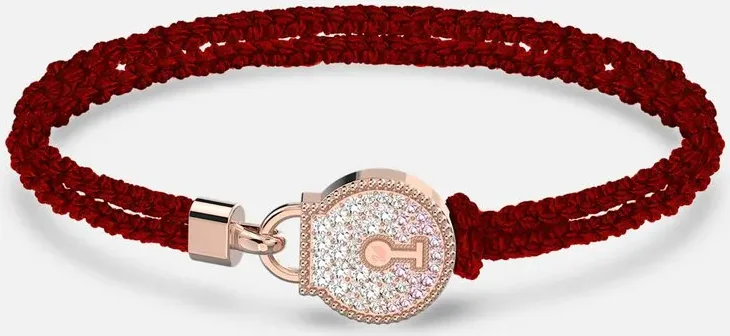 Bracelet Swarovski Togetherness 5561598 pour Femme - Corde tressée rouge avec cristaux roses et blancs