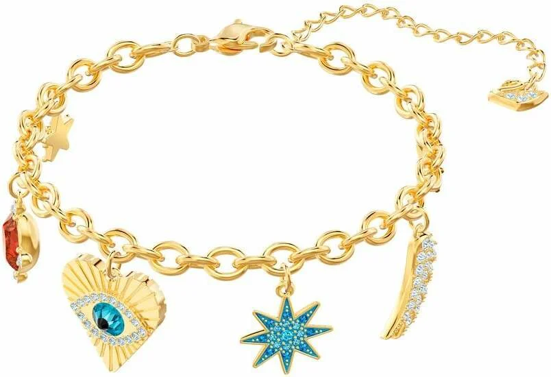 Bracelet Swarovski Lucky Goddess 5461796 pour Femme, Plaqué Or et Cristaux Multicolores