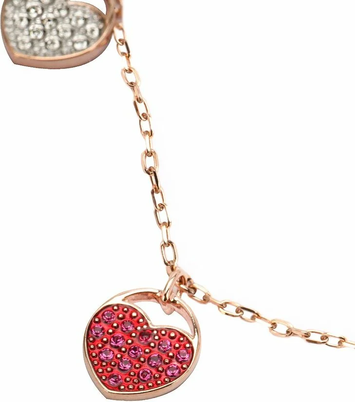 Bracelet pour Femme Swarovski Ginger 5472444 en métal plaqué or rose avec cœurs et cristaux vue 2