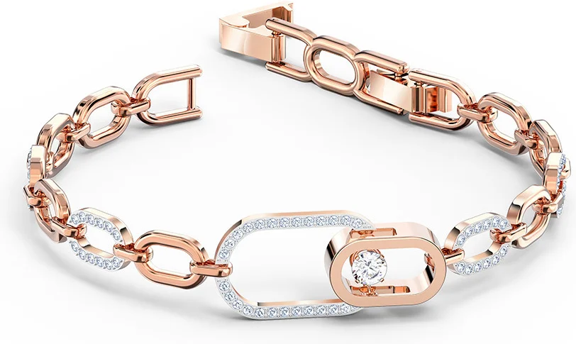 Bracelet Swarovski Sparkling Dance 5554217 pour Femme, plaqué or rose avec cristaux blancs vue 2