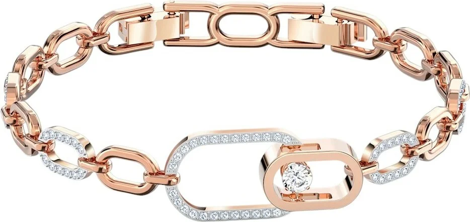 Bracelet Swarovski Sparkling Dance 5554217 pour Femme, plaqué or rose avec cristaux blancs