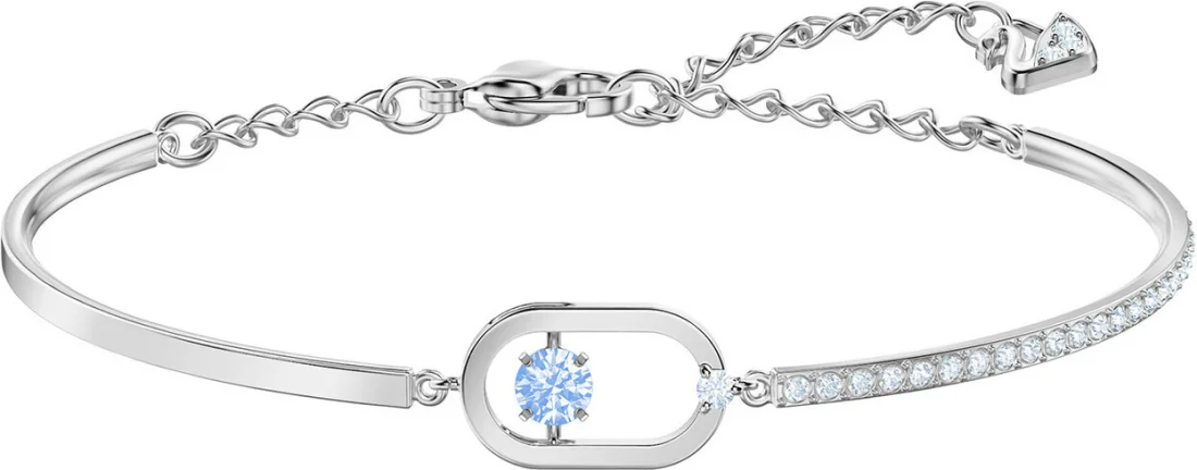 Bracelet jonc Swarovski North 5479120 en métal plaqué rhodium argenté avec cristaux, pour femme