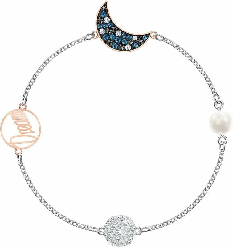 Bracelet Swarovski Remix Moon 5490934 pour Femme en Argent Rhodié avec Perle et Cristaux