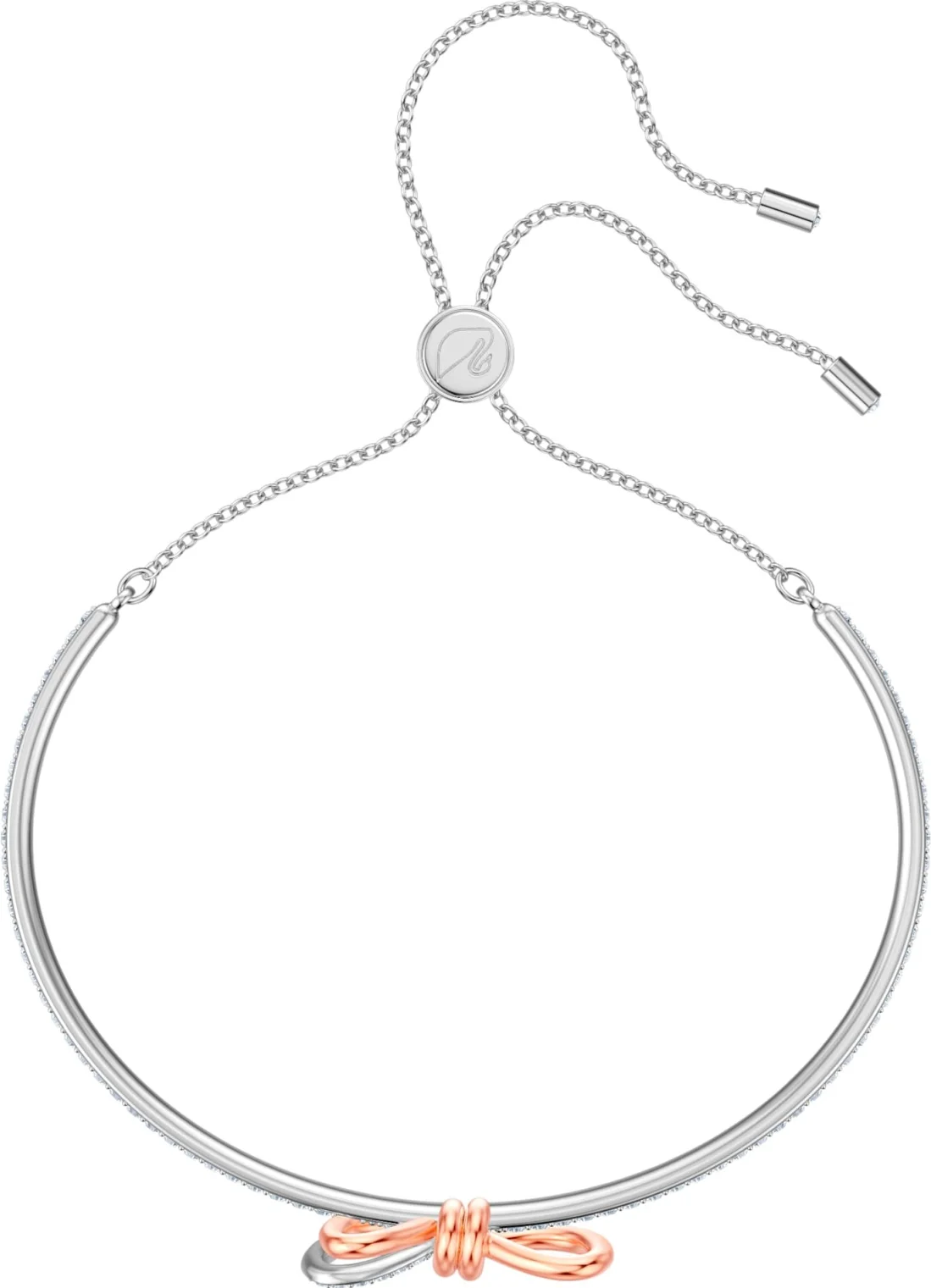 Bracelet pour femme Swarovski Lifelong Bow 5447079 en métal plaqué rhodium avec cristaux blancs vue 2