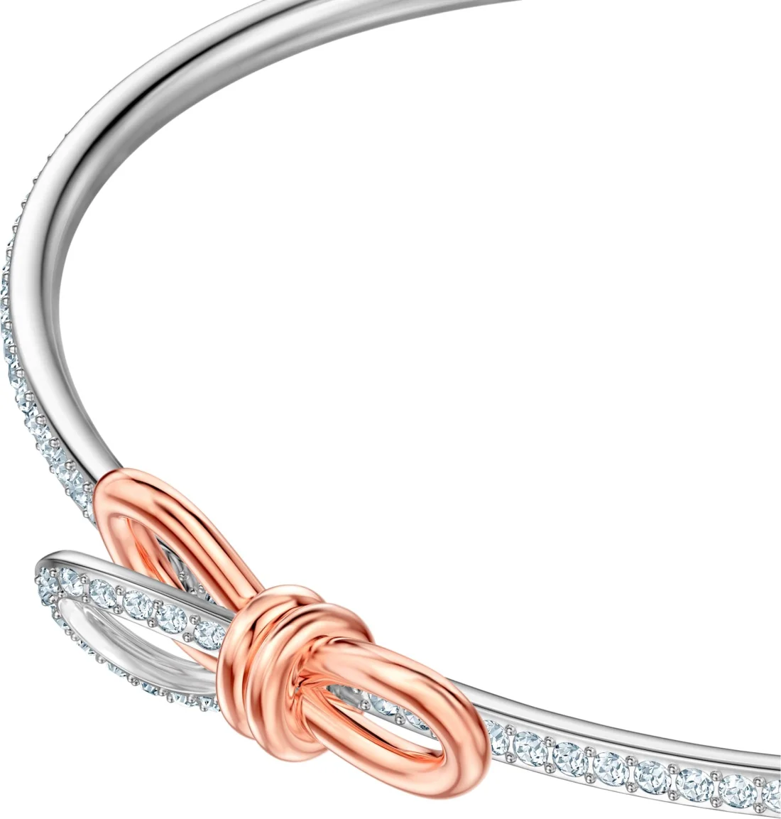 Bracelet pour femme Swarovski Lifelong Bow 5447079 en métal plaqué rhodium avec cristaux blancs vue 3