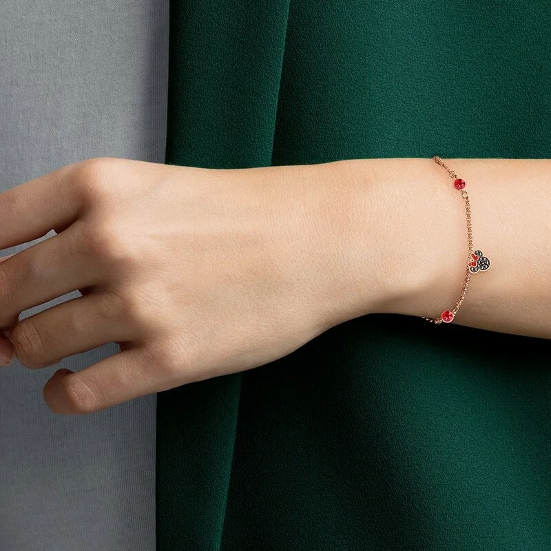 Bracelet Swarovski Remix Minnie 5462365 en métal plaqué or rose avec cristaux multicolores - Femme vue 3