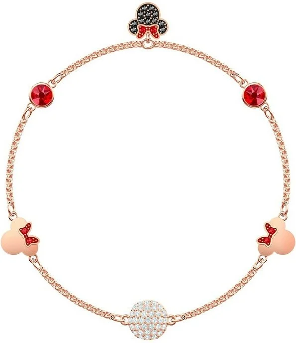 Bracelet Swarovski Remix Minnie 5462365 en métal plaqué or rose avec cristaux multicolores - Femme