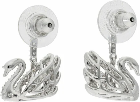 Boucles d'oreilles Swarovski Iconic Swan Lake 5514420 en rhodium argenté pour femme vue 2