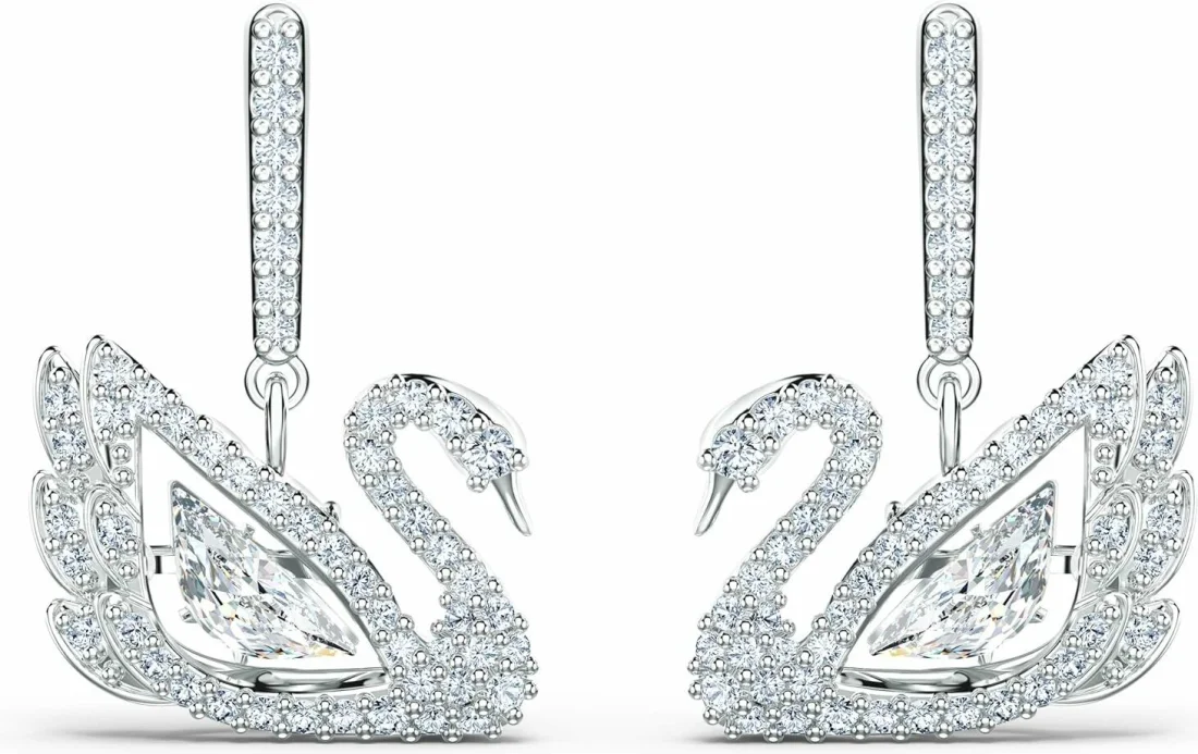Boucles d'oreilles Swarovski Iconic Swan Lake 5514420 en rhodium argenté pour femme