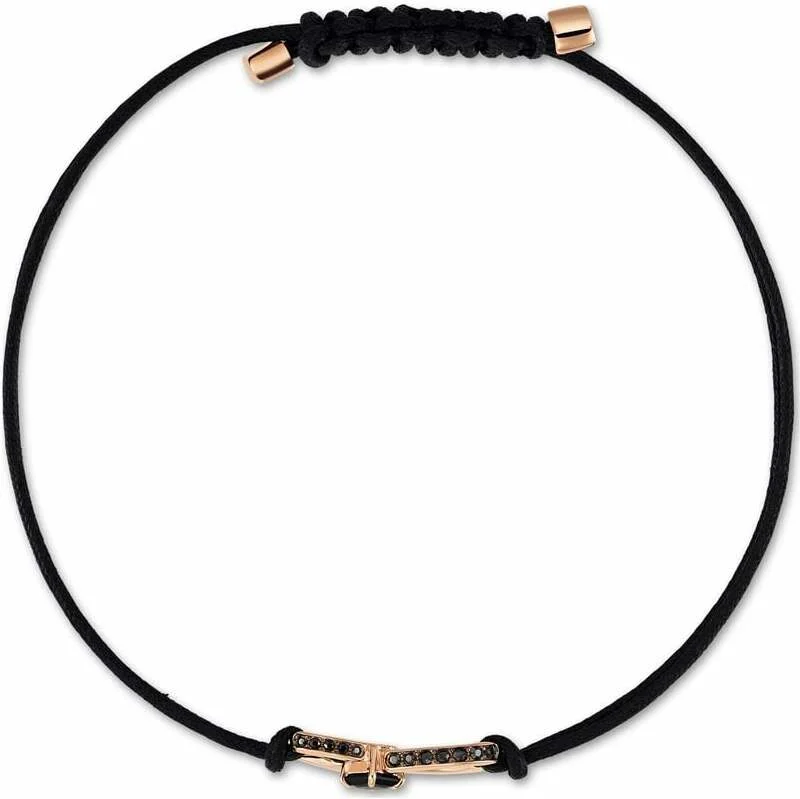 Bracelet Swarovski Infinity 5533721 unisexe, pendentif infini plaqué or rose sur cordon noir vue 2