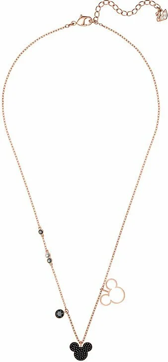 Collier Swarovski pour Femme 5429081 - Mickey & Minnie en plaqué or rose et cristaux noirs vue 2