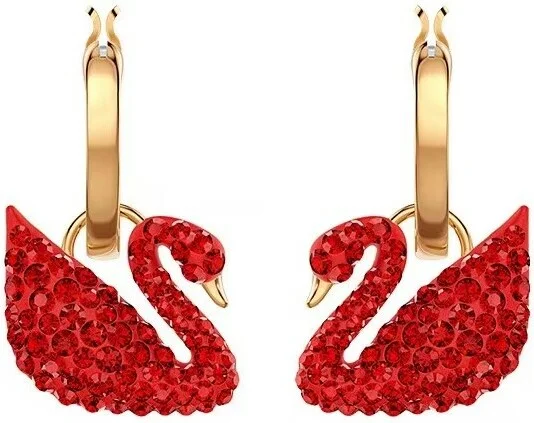 Boucles d'oreilles Swarovski Iconic Swan Lake rouge micropavé - Réf. 111569