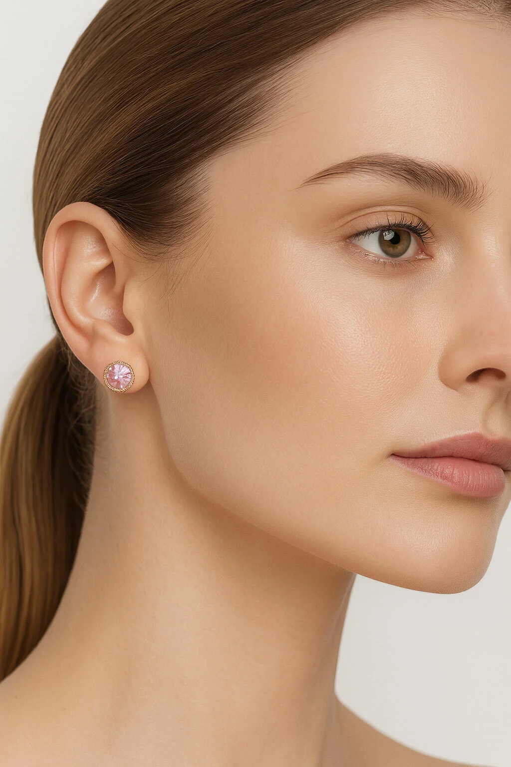 Boucles d'oreilles Swarovski Idyllia 112064 - Cristal rose doré pour femme vue 2