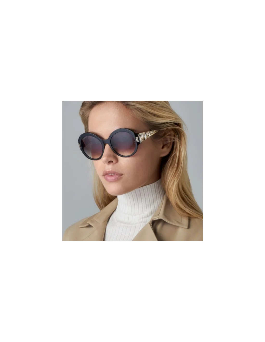 Lunettes de soleil femme Atelier Swarovski Nile, Monture ronde, Noir, SK162-P 01B - Edition Limitée vue 2