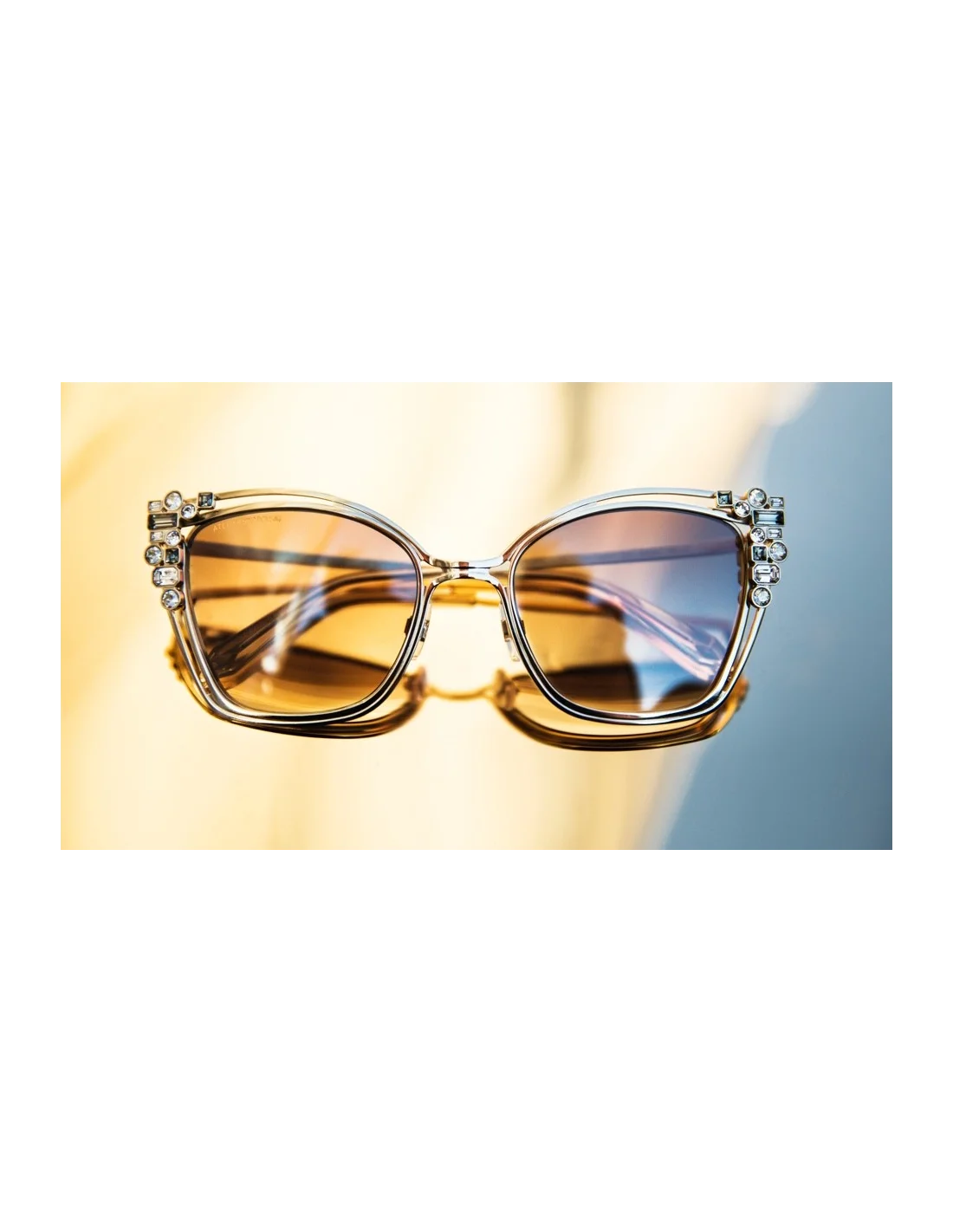 Lunettes de soleil femme Atelier Swarovski Nile, Monture oeil de chat, Light Gold, SK163-P 32G - Edition Limitée vue 2