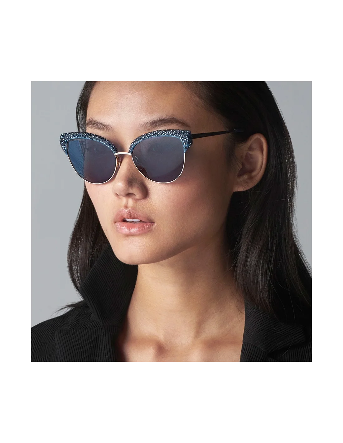 Lunettes de soleil femme Atelier Swarovski Moselle, Monture oeil de chat, Opal Blue, SK164-P 90X - Edition Limitée vue 2