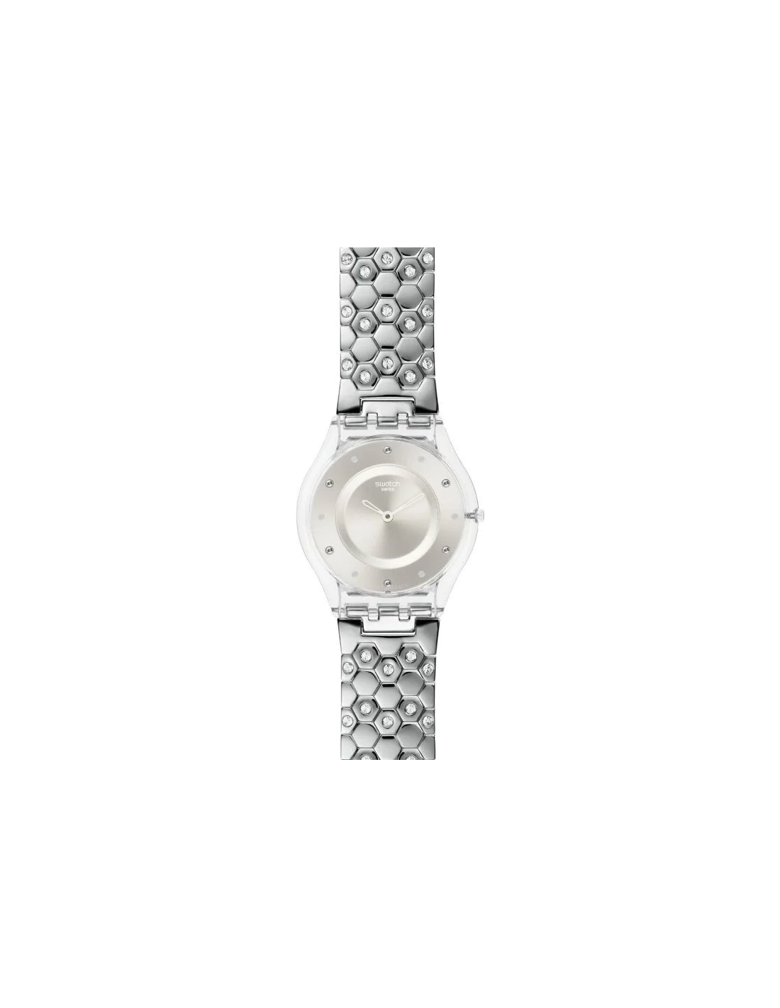 Montre Femme Swatch Pamina SFK386G Mailles hexagonales en acier