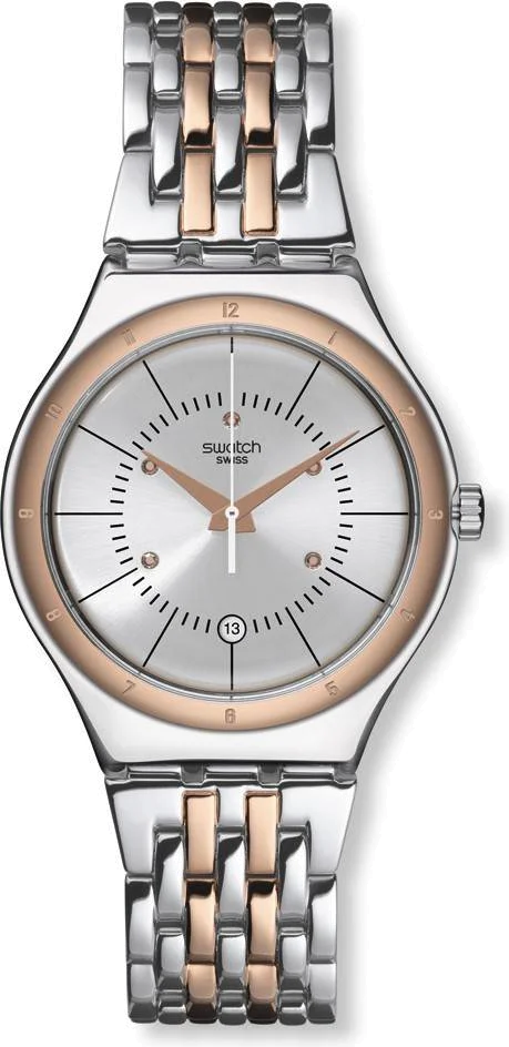 Montre Homme Swatch Irony YWS404G Acier Bicolore Argent et Or Rose