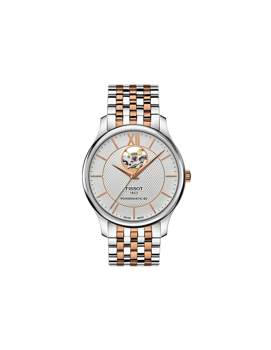 Montre Homme Tissot T-Classic Tradition Powermatic 80 Open Heart T0639072203801 vue 2