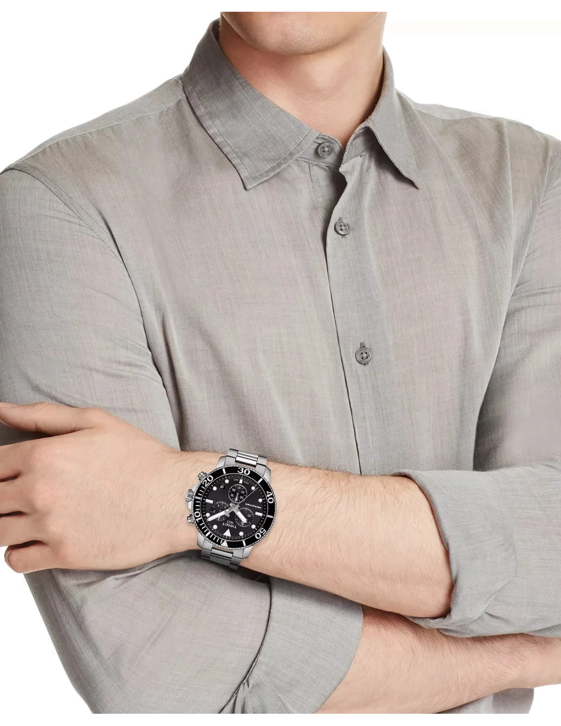 Montre Tissot Seastar 1000 Chronographe Homme - Acier, Cadran Noir, Réf. T1204171105100 vue 6