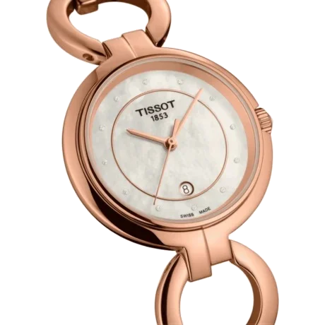 Montre Tissot T-Lady Flamingo T0942103311601 quartz en acier inoxydable cadran nacre et diamants vue 2
