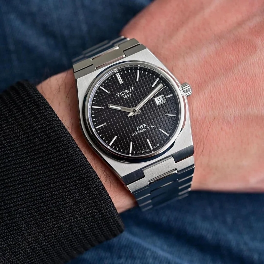 Montre Tissot PRX Powermatic 80 Automatique 40mm Acier Cadran Noir Homme Réf. T1374071105100 vue 4