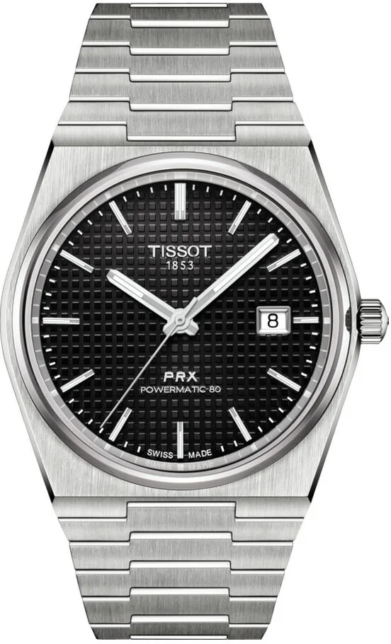 Montre Tissot PRX Powermatic 80 Automatique 40mm Acier Cadran Noir Homme Réf. T1374071105100