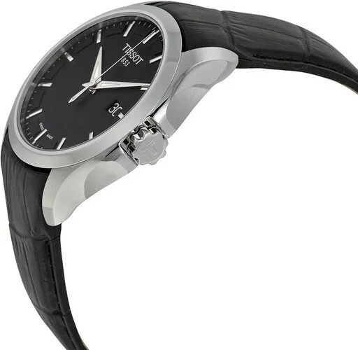 Montre Homme Tissot Couturier T0354101605100 - Cadran Noir, Boîtier Acier, Bracelet Cuir vue 2