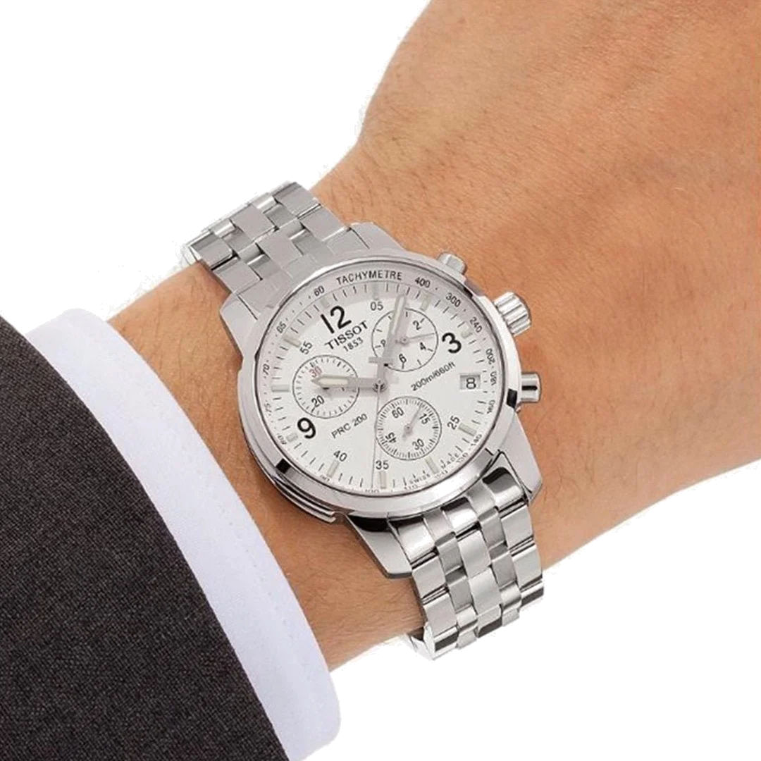 Montre Homme Tissot PRC 200 T17158632 Chronographe Acier, Cadran Noir vue 3