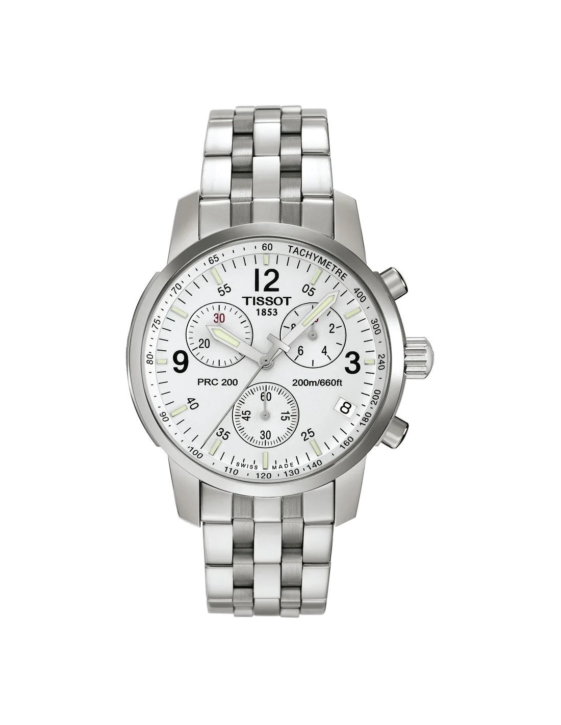 Montre Homme Tissot PRC 200 T17158632 Chronographe Acier, Cadran Noir