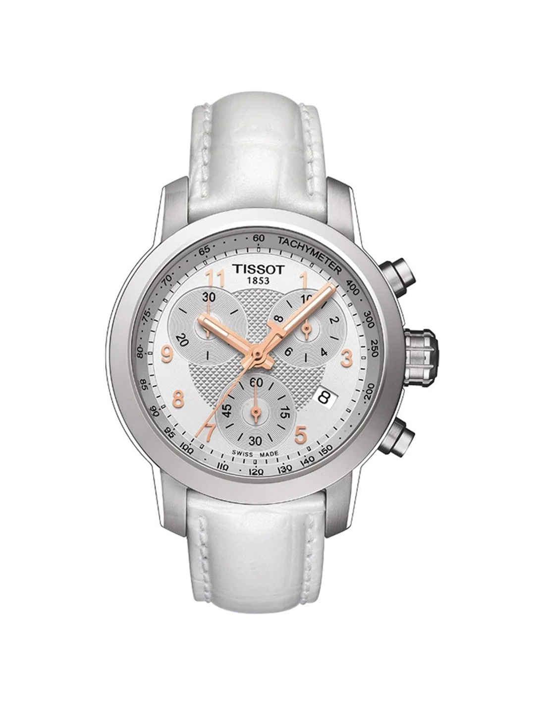 Montre Femme Tissot PRC 200 T0552171603201 Bracelet Cuir Blanc